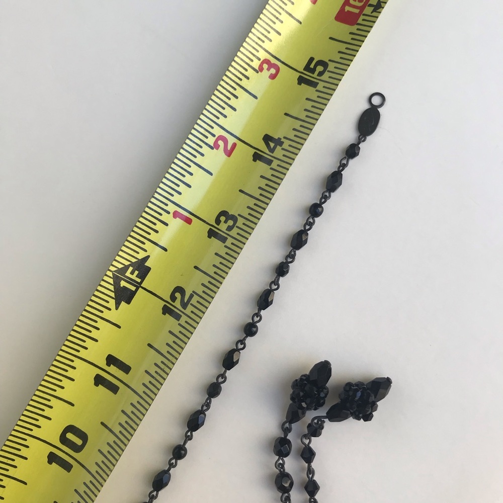 Black tassel choker. Liz Claiborne 15” length with 9” tassels - Picture 7 of 11
